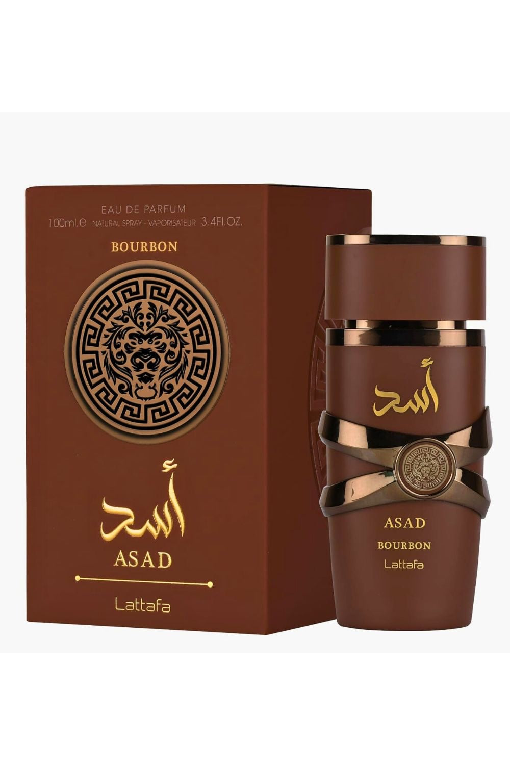 Lattafa Asad Bourbon Eau De Parfum - 100ml (3.4 oz) | عطر لطافة أسد بوربون ١٠٠ مل