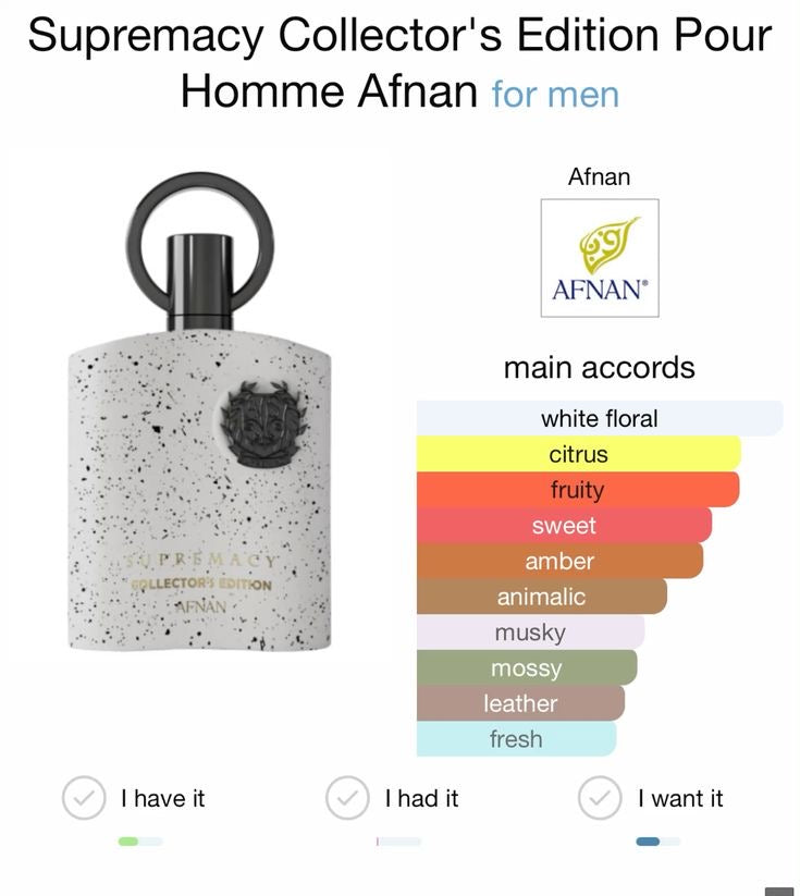 Supremacy Collector's Edition Pour Homme Afnan for men 100 ml